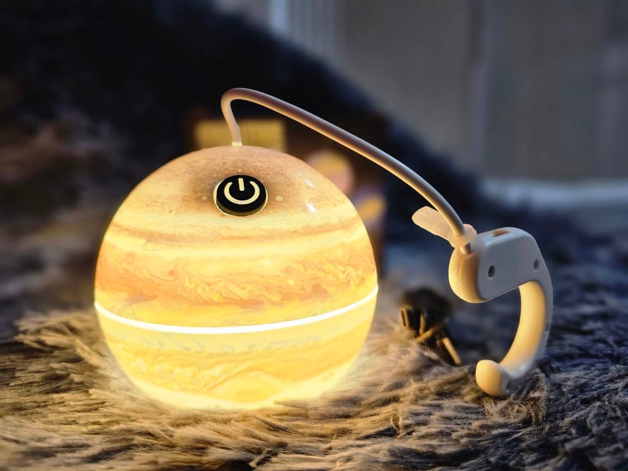 Lampe Led Suspendue En Forme De Boule Décorative, Rechargeable Par Usb, Pour Camping Intérieur Et Extérieur, En Forme De Lune Ou De Terre, 1 Pièce - Décoration - صورة 8