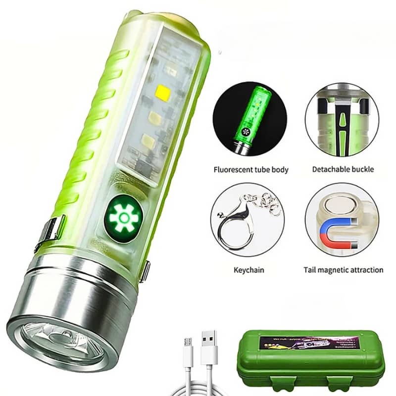 Mini lampe de poche LED multifonction super lumineuse avec aimant - Camping et Randonnée - صورة 2