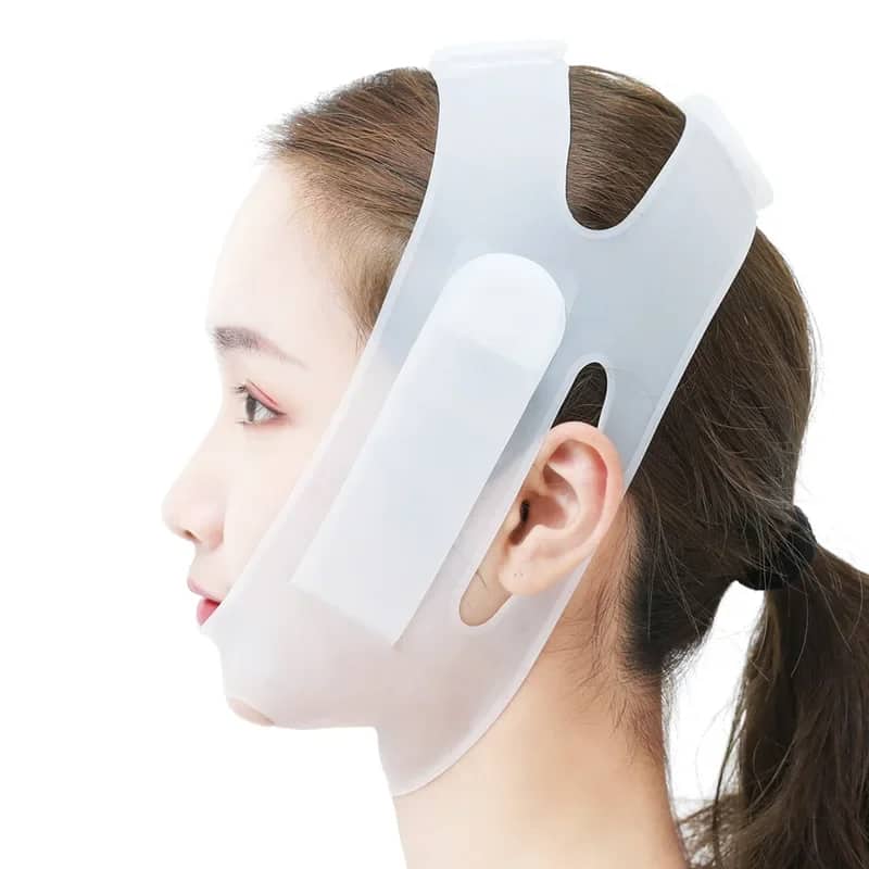 Masque facial en Silicone Nano en forme de V, Bandage pour réduire le Double menton, joue, cou, amincissant, Anti-rides - Soins et Beauté - صورة 5