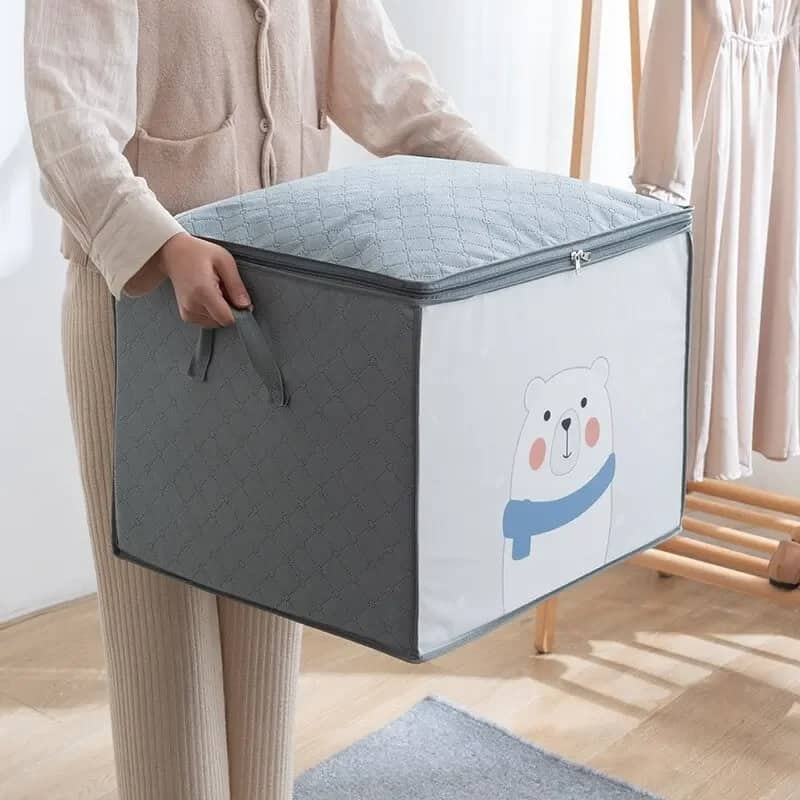 Pack 2 Sac de rangement Pliable pour vêtements à motifs de dessins animés Grande capacité - طقم2 قطع حقيبة تخزين ذات سعة كبيرة لللحاف والملابس - Maison - صورة 7