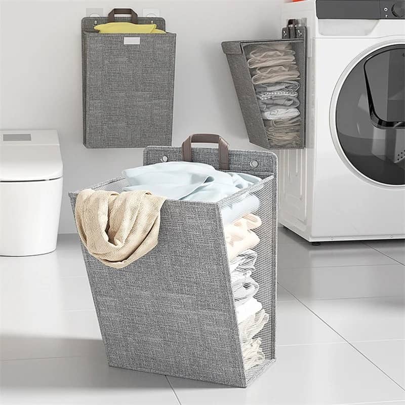 Panier à linge mural pliable pour vêtements sales, rangement pour linge, grande capacité - Maison - صورة 2