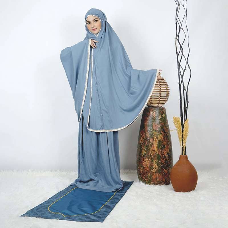 PACK طقم صلاة نسائي 4 قطع برداء فضفاض وسجادة مبطنة مع غلاف للمصحف + جهاز تسبيح رقمي محمول، سبحة صلاة مع عداد رقمي - صورة 7
