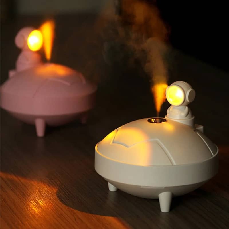Lampe de coucher de soleil d'astronaute et humidificateur d'air sans fil, diffuseur à batterie Rechargeable1200mAh - Électronique - صورة 2