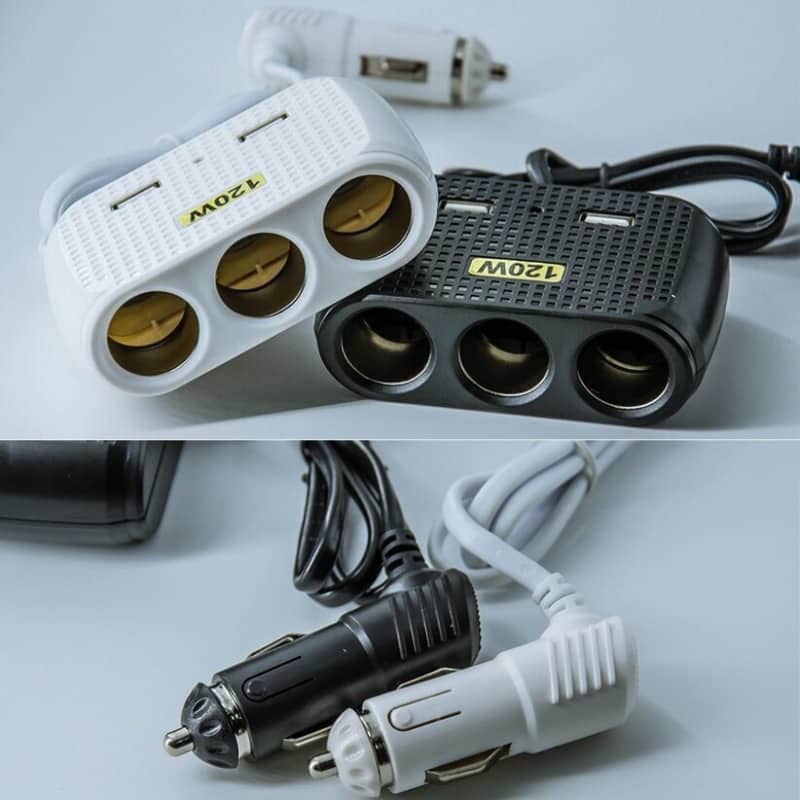 Chargeur de voiture avec 2 USB et 3 allume-cigare 5V - Divers - صورة 2