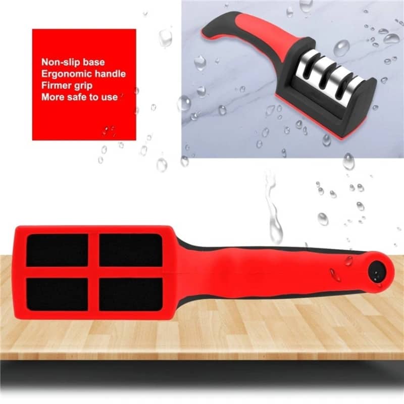 Aiguisoir de couteaux a 3 étapes en acier diamant enduit de céramique , outils d’affûtage de cuisine - Cuisine - صورة 3