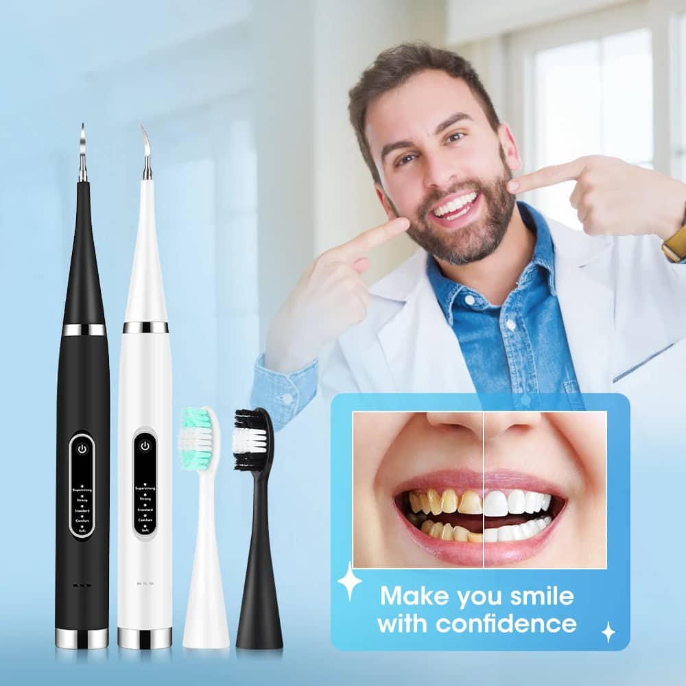 Détartreur dentaire et brosse à dents Électrique 5 Modes avec Miroir – قشارة الأسنان وفرشاة الأسنان الكهربائية 5 أوضاع مع مرآة - Soins et Beauté - صورة 3