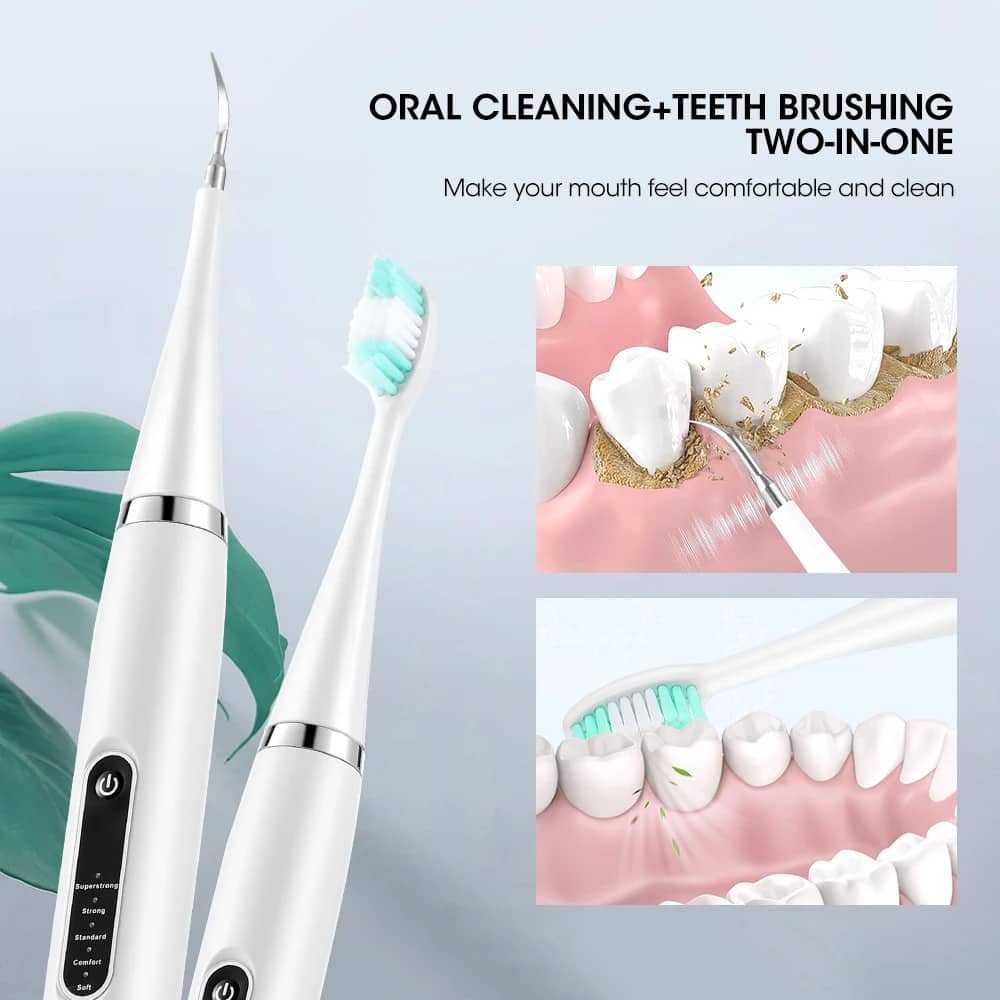 Détartreur dentaire et brosse à dents Électrique 5 Modes avec Miroir – قشارة الأسنان وفرشاة الأسنان الكهربائية 5 أوضاع مع مرآة - Soins et Beauté - صورة 4