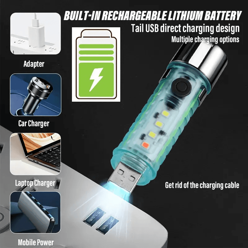 Mini lampe de poche LED multifonction super lumineuse avec aimant ZJ-023 - Camping et Randonnée - صورة 2