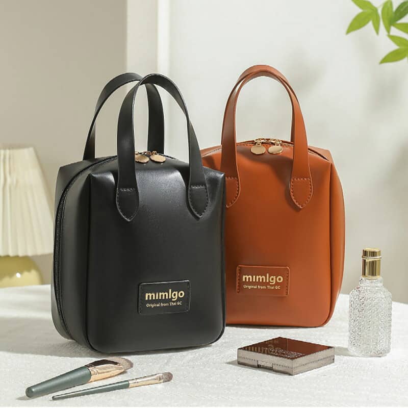 Pochette cosmétique ensimili cuir à double fermeture éclair - Soins et Beauté - صورة 2