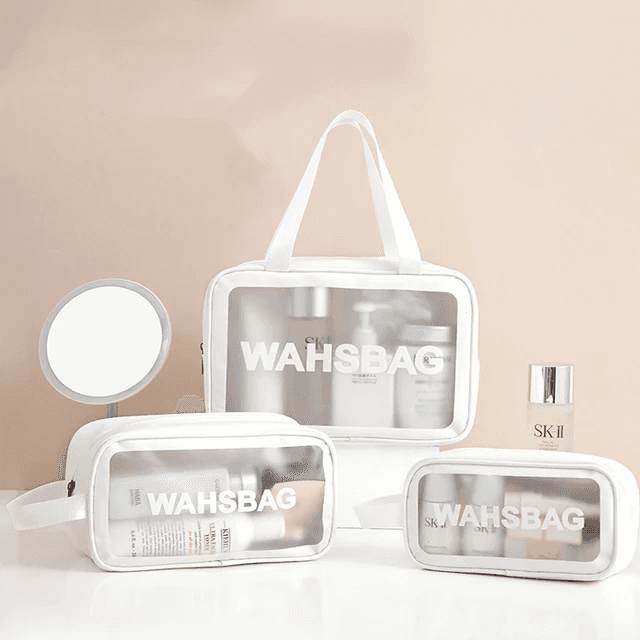 Pack 3 Pcs Sacs de toillete trousse à cosmétiques, trousse de maquillage, trousse de toilette étanche - Soins et Beauté - صورة 2