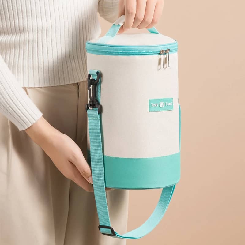 Sac à Lunch cylindrique Thermiques fourre-tout rond en aluminium - Divers - صورة 3