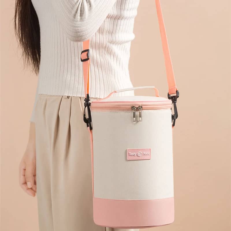 Sac à Lunch cylindrique Thermiques fourre-tout rond en aluminium - Divers - صورة 5