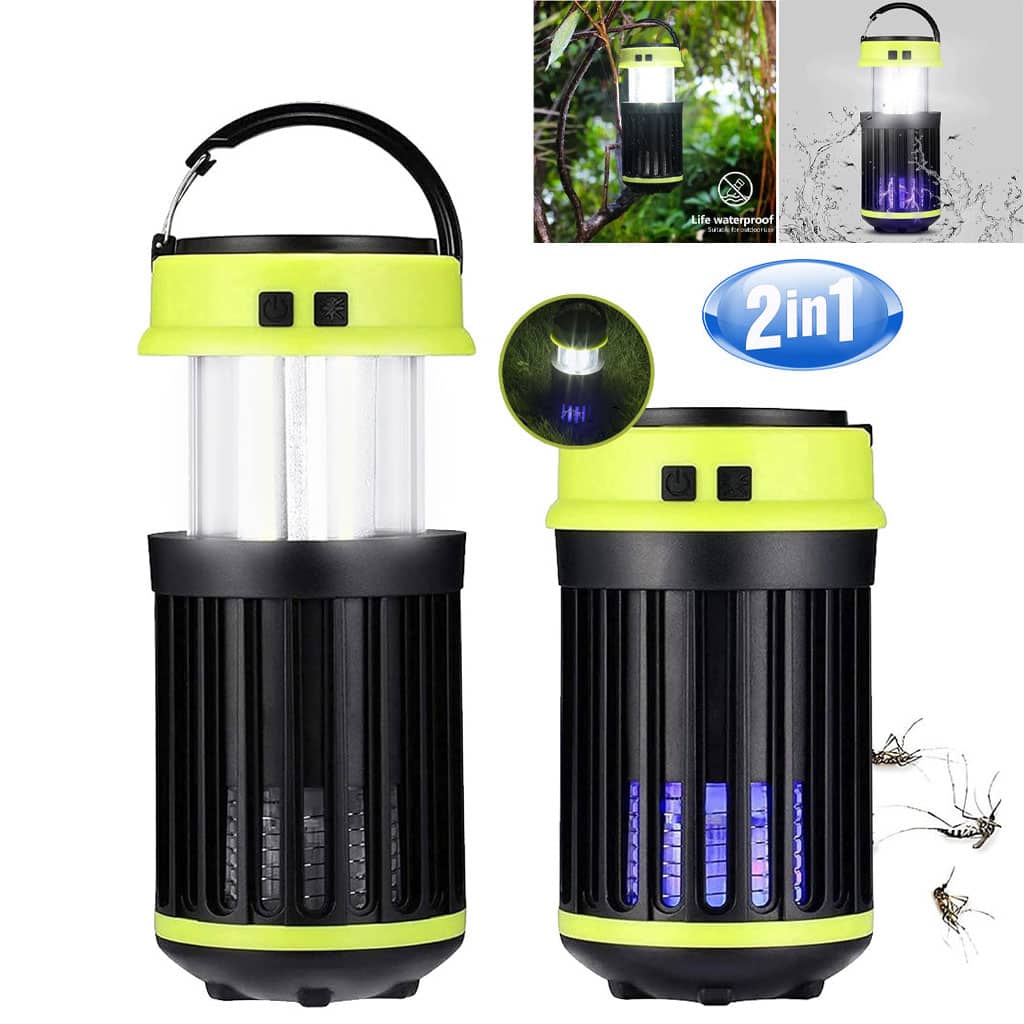 lampe anti-moustiques rechargeable de camping 3en1 à énergie solaire IP65 - Camping et Randonnée - صورة 2