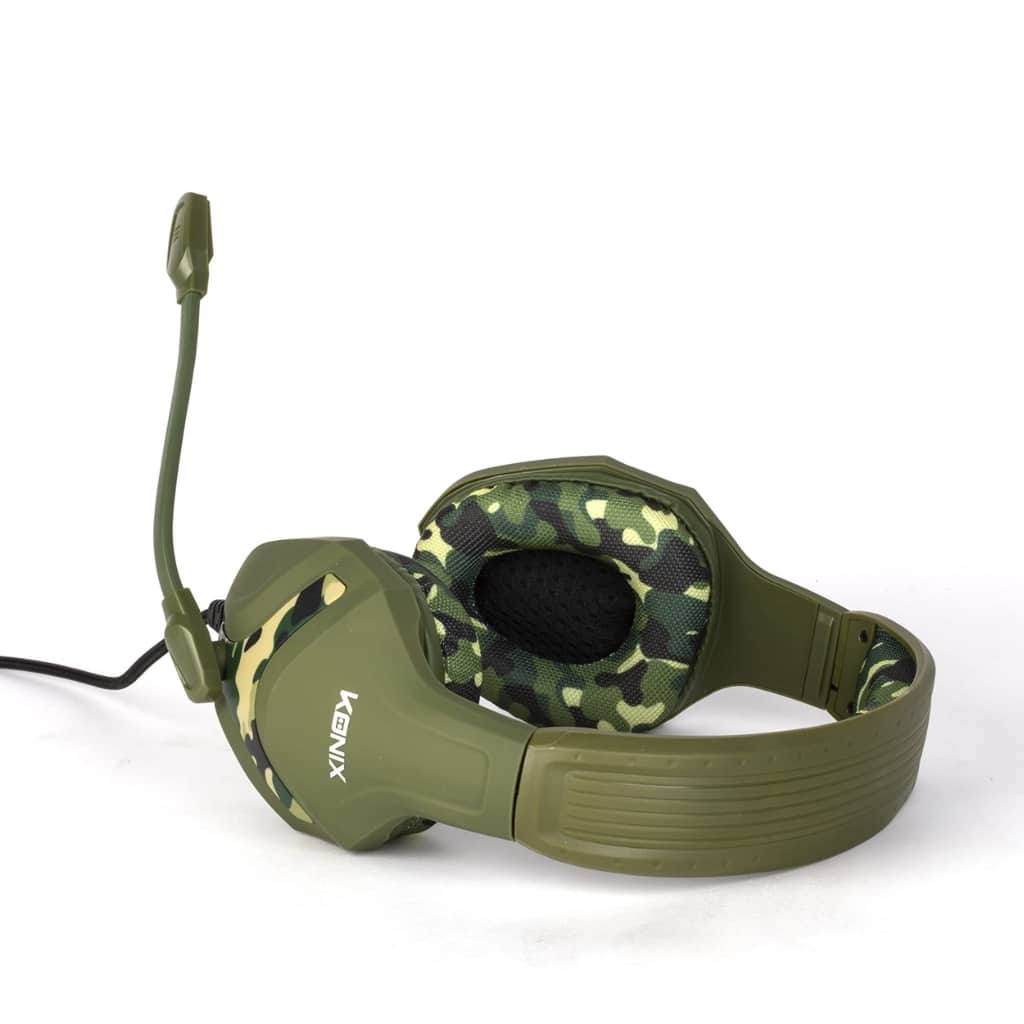 Konix Mythics Casque gaming filaire PS-400 pour console Haut-parleurs 40 mm - Microphone - Motif camouflage vert kaki - Électronique - صورة 4