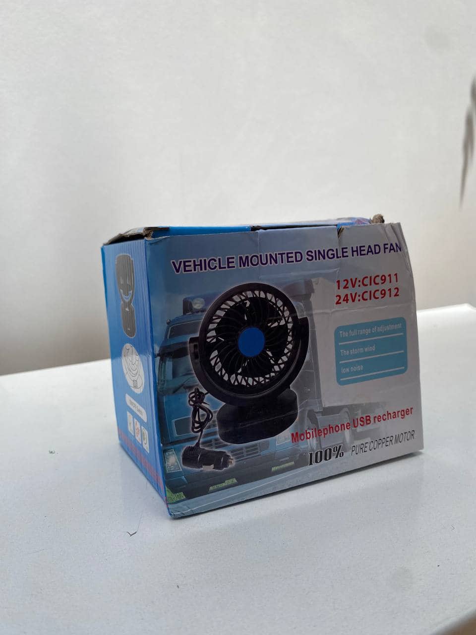 Ventilateur électrique 12V pour tableau de bord de voiture, rotatif à 360 degrés - Accessoires Auto/Moto - صورة 8