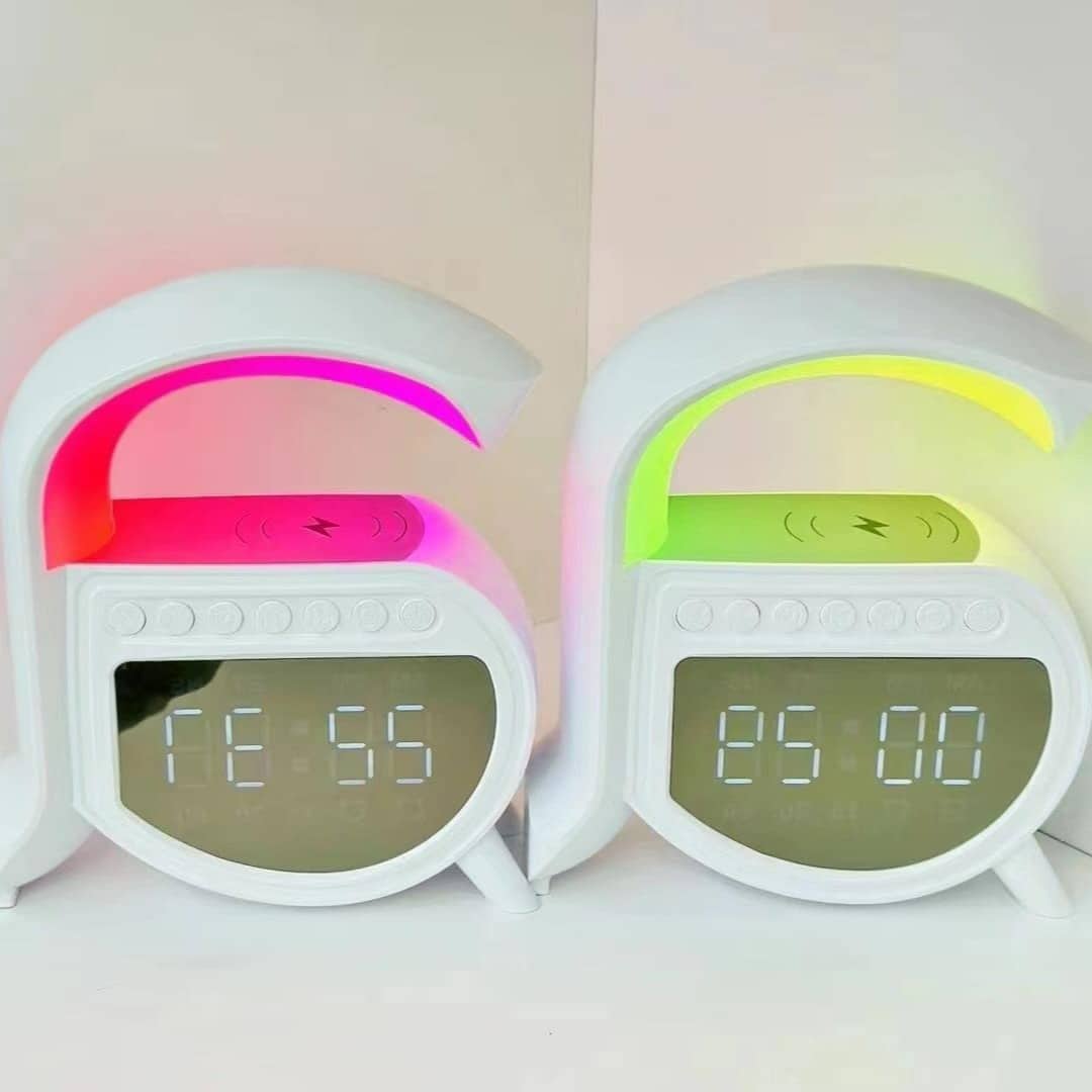 Réveil et Haut-parleur Bluetooth RGB intelligente type Big G Wireless Charger V5 - Électronique - صورة 2
