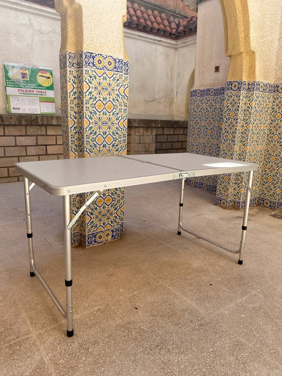 Table pliante valise Portable en métal aluminium 120 x 60 x 70 cm - Camping et Randonnée - صورة 7