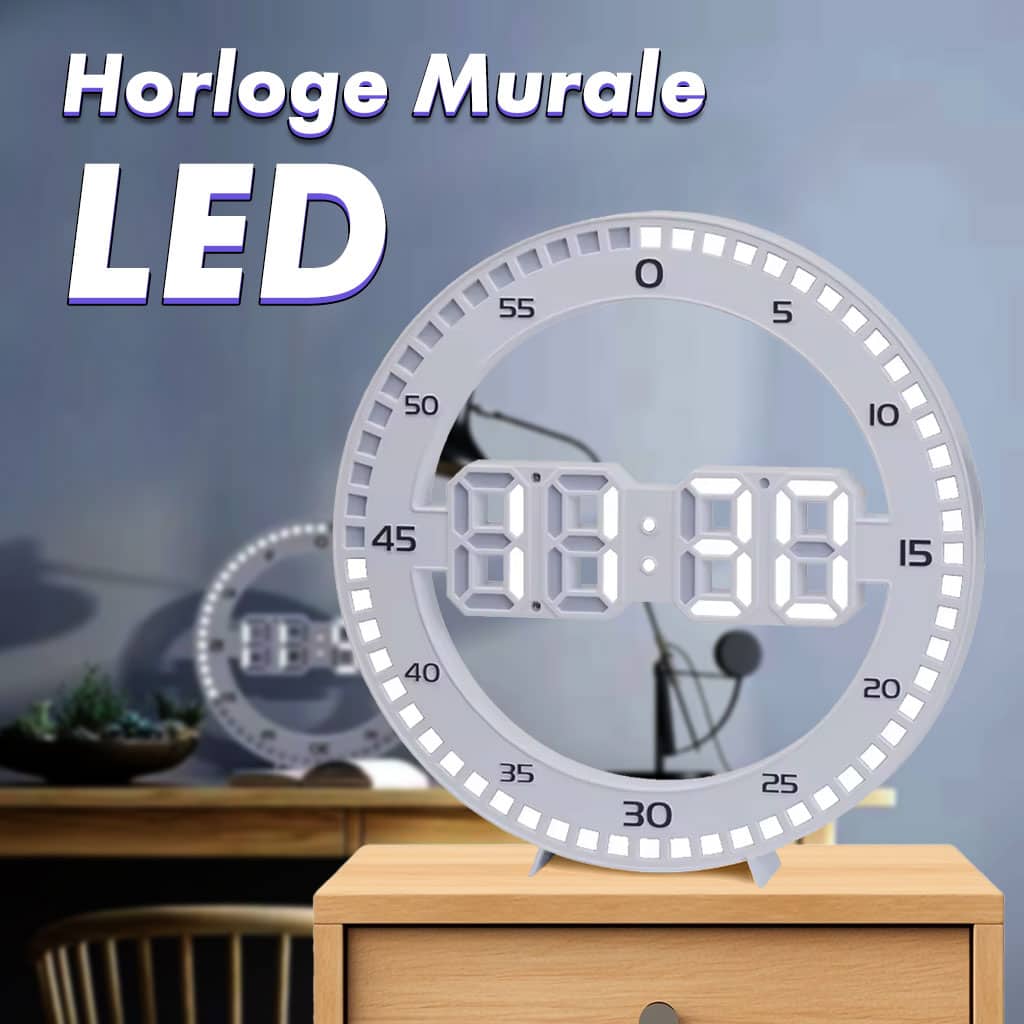 Horloge Murale et Réveil Affichage des Chiffres LED