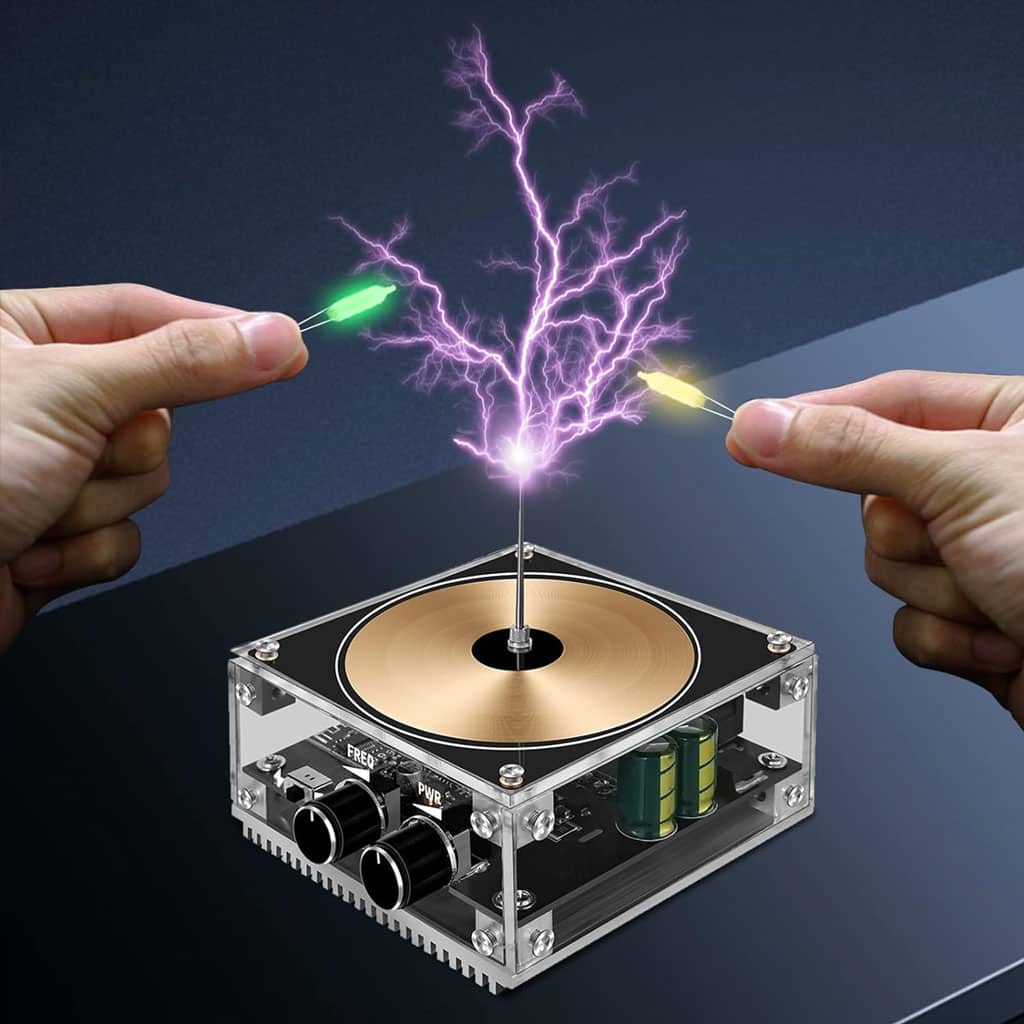 Bluetooth Mini Music Tesla Coil Kit,10 Cm Solid State Touchable Artificial Lightning - Électronique - صورة 4