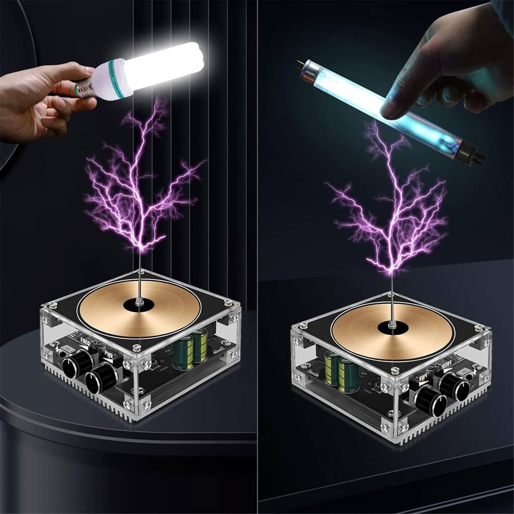 Bluetooth Mini Music Tesla Coil Kit,10 Cm Solid State Touchable Artificial Lightning - Électronique - صورة 10