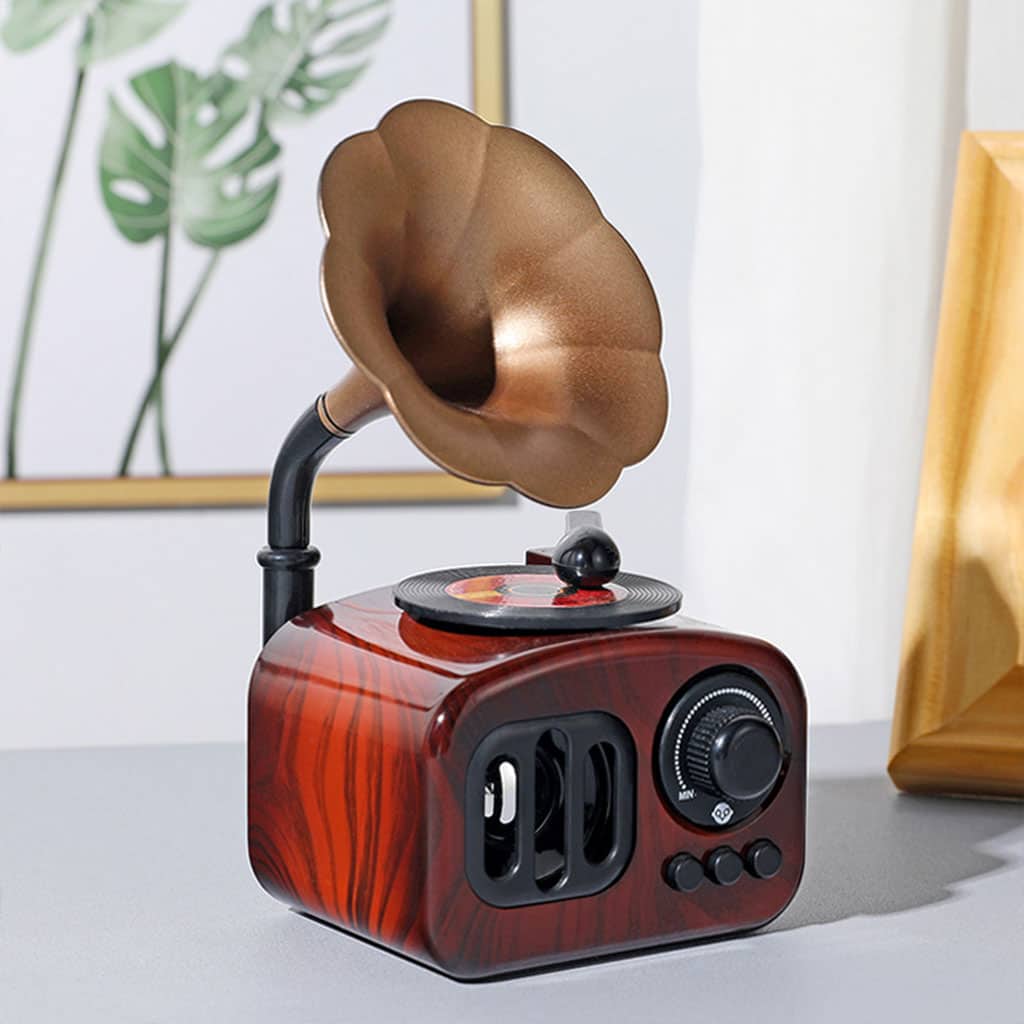Boîte à musique rétro en bois, phonographe pour maison, Table classique - Décoration - صورة 2