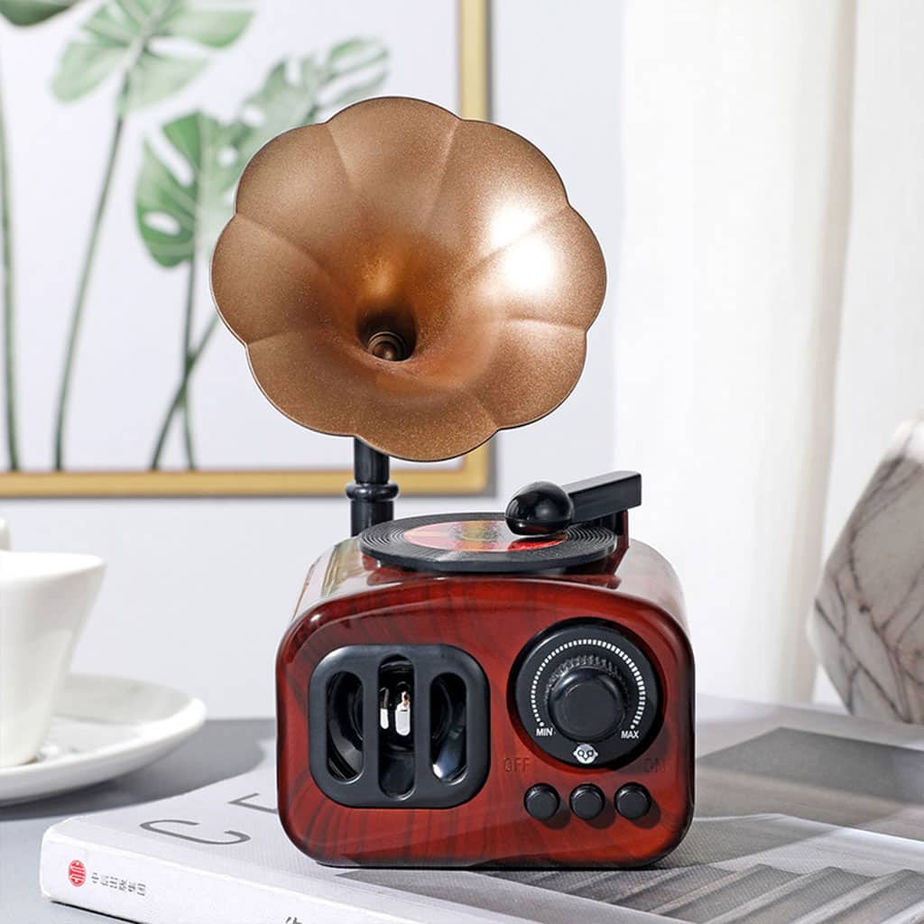 Boîte à musique rétro en bois, phonographe pour maison, Table classique - Décoration - صورة 3