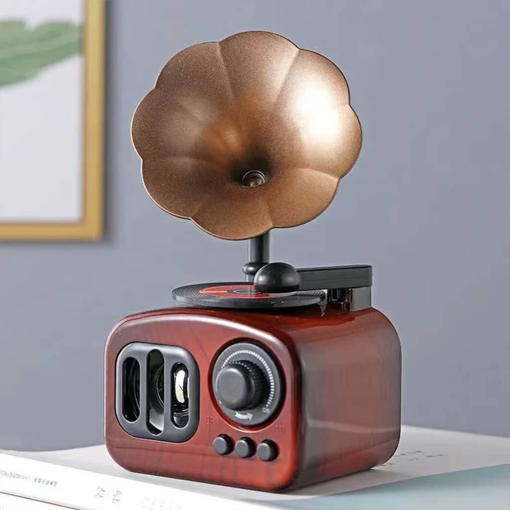 Boîte à musique rétro en bois, phonographe pour maison, Table classique - Décoration - صورة 7