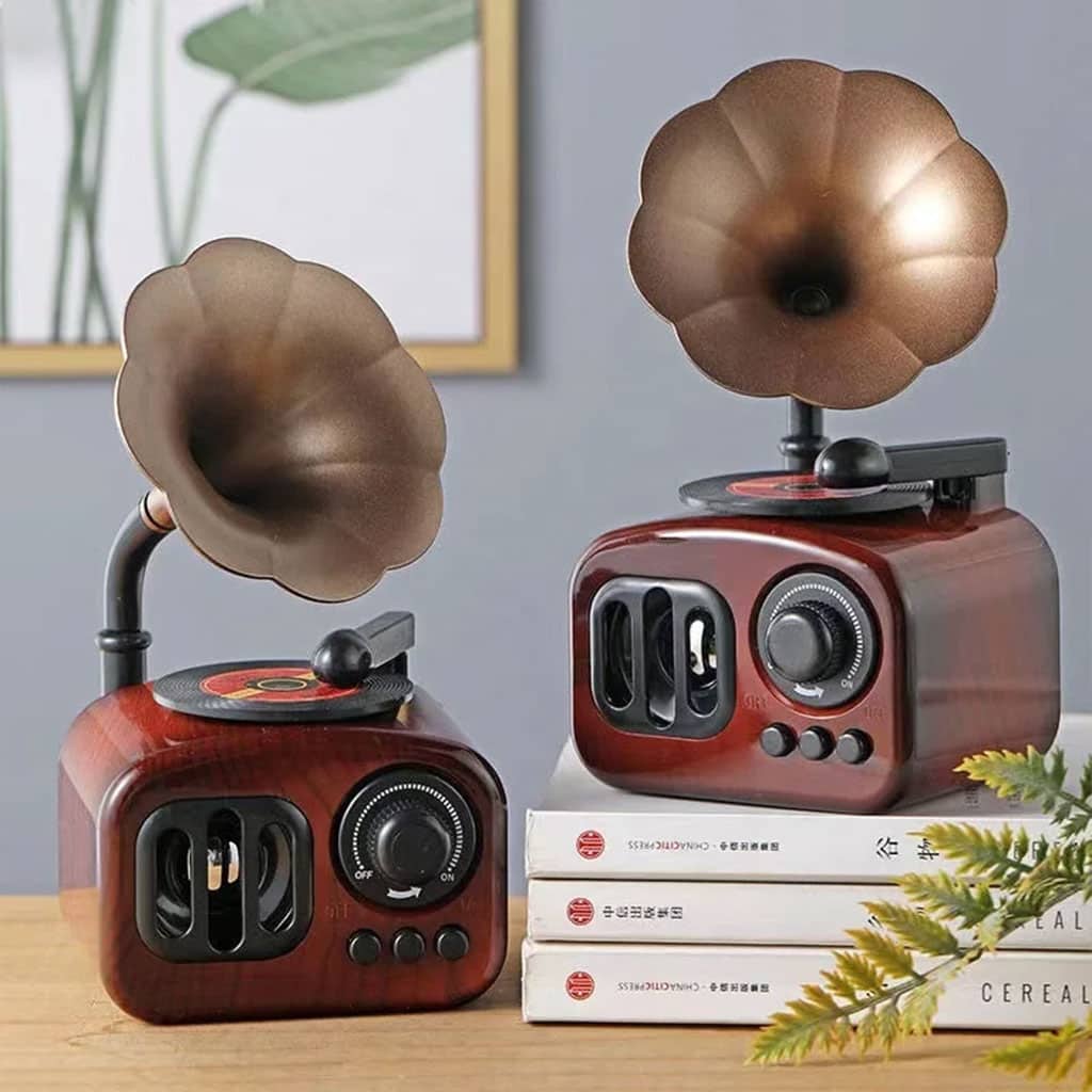 Boîte à musique rétro en bois, phonographe pour maison, Table classique - Décoration - صورة 8