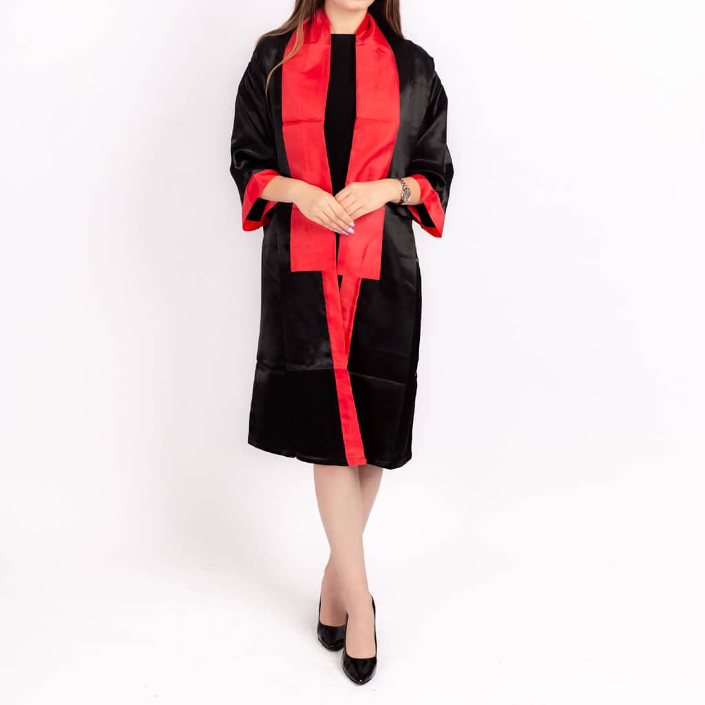 Tenue de Soutnance Unisexe Taille Standard avec Echarppe Rouge