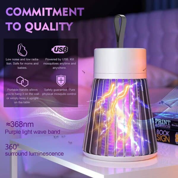 Lampe a lumière UV électrique zappeur anti-moustiques Rechargeable - Électronique - صورة 4