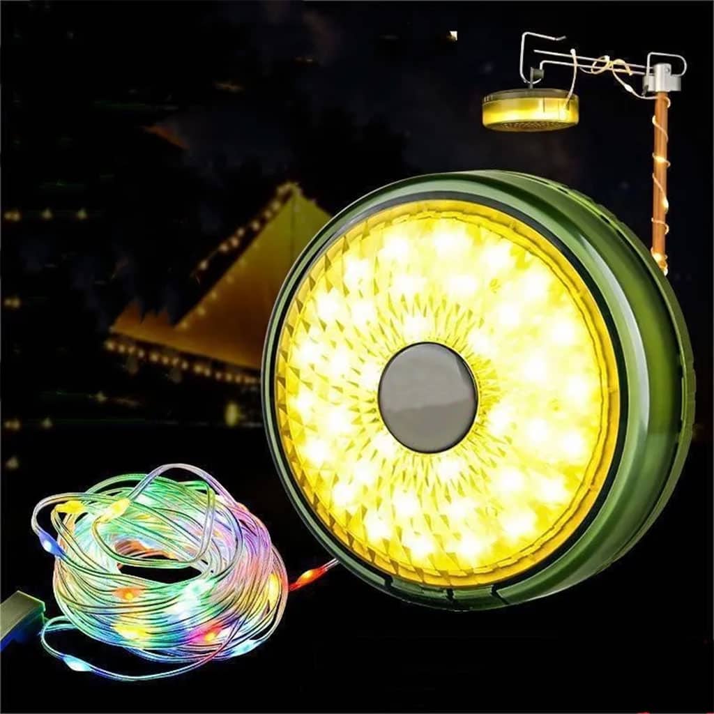 Lumière de camping LED multifonctionnelle, chargeur USB, chaîne d'atmosphère colorée - Camping et Randonnée - صورة 14