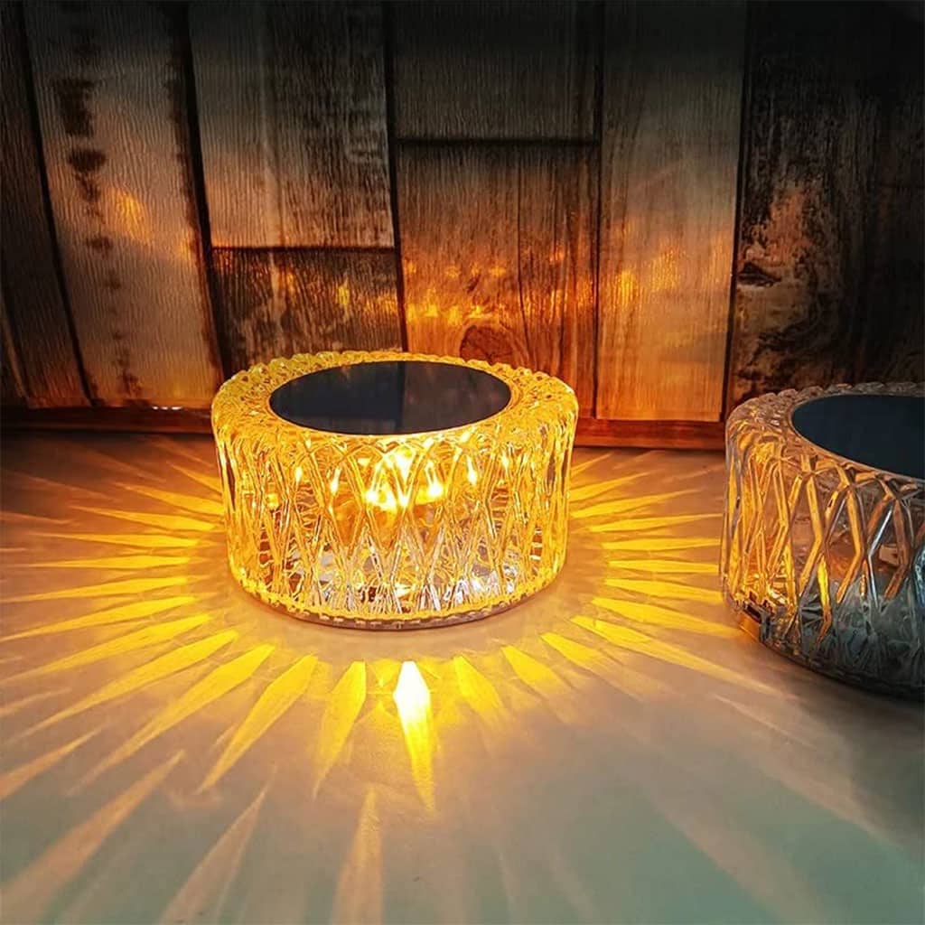 Lampe de Table en Cristal à Gradation tactile, Veilleuse Rechargeable par USB - Décoration - صورة 2