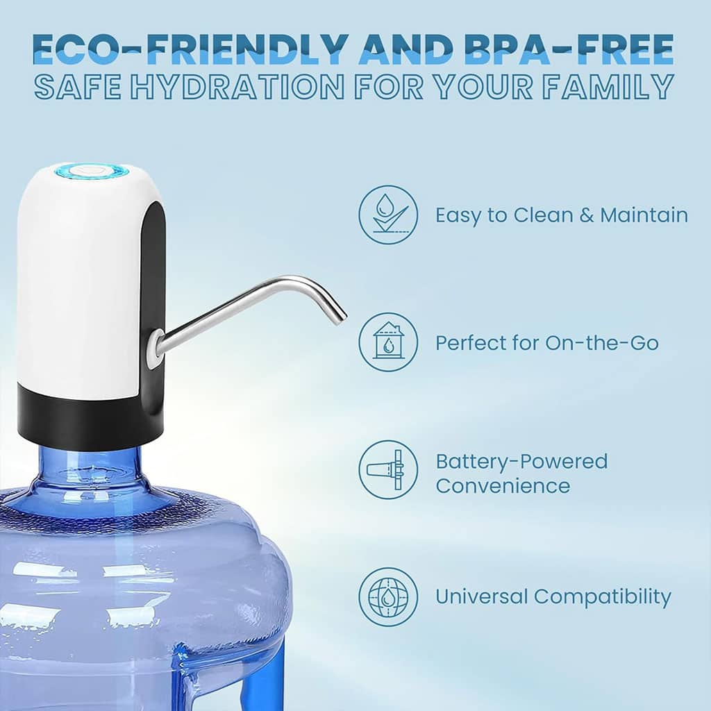 Pompe à bouteille d’eau, distributeur d’eau universel de 5 gallons rechargeable - Outillage et Bricolage - صورة 5