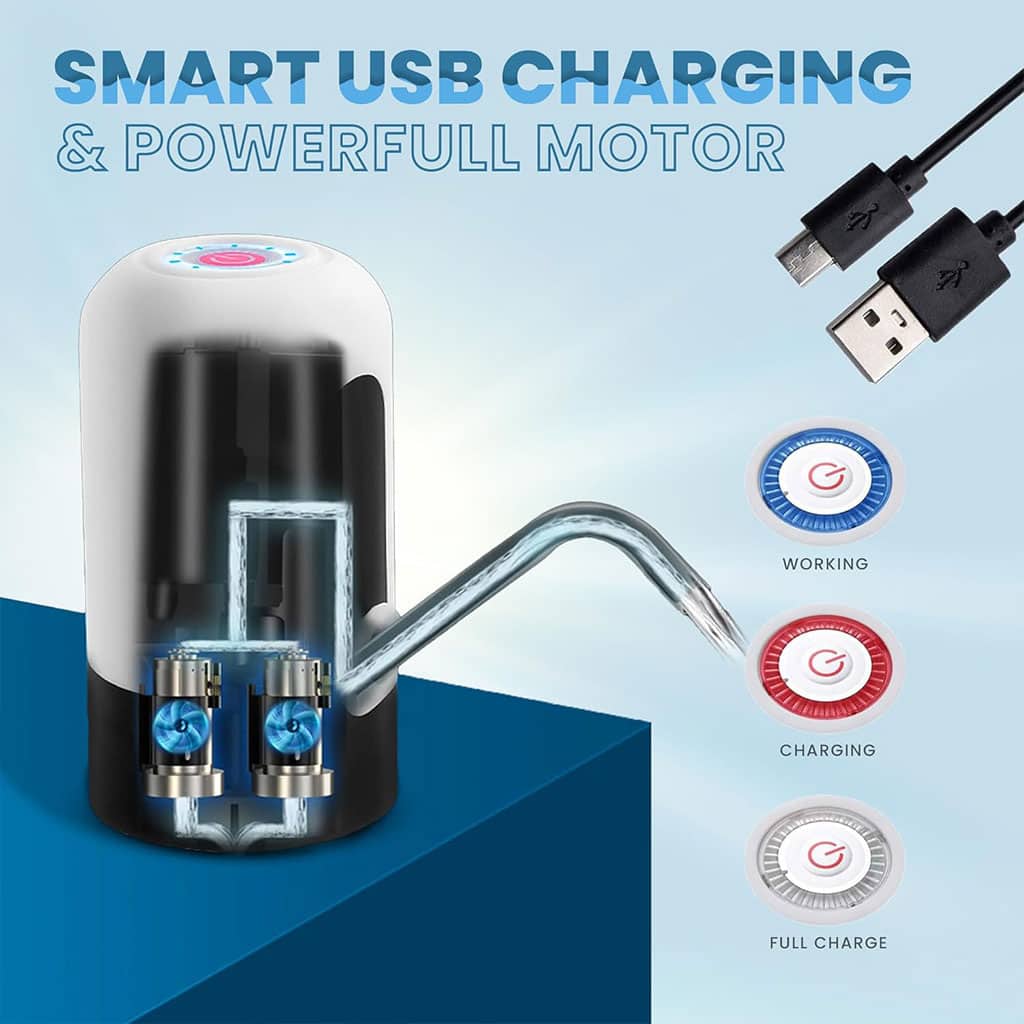 Pompe à bouteille d’eau, distributeur d’eau universel de 5 gallons rechargeable - Outillage et Bricolage - صورة 6