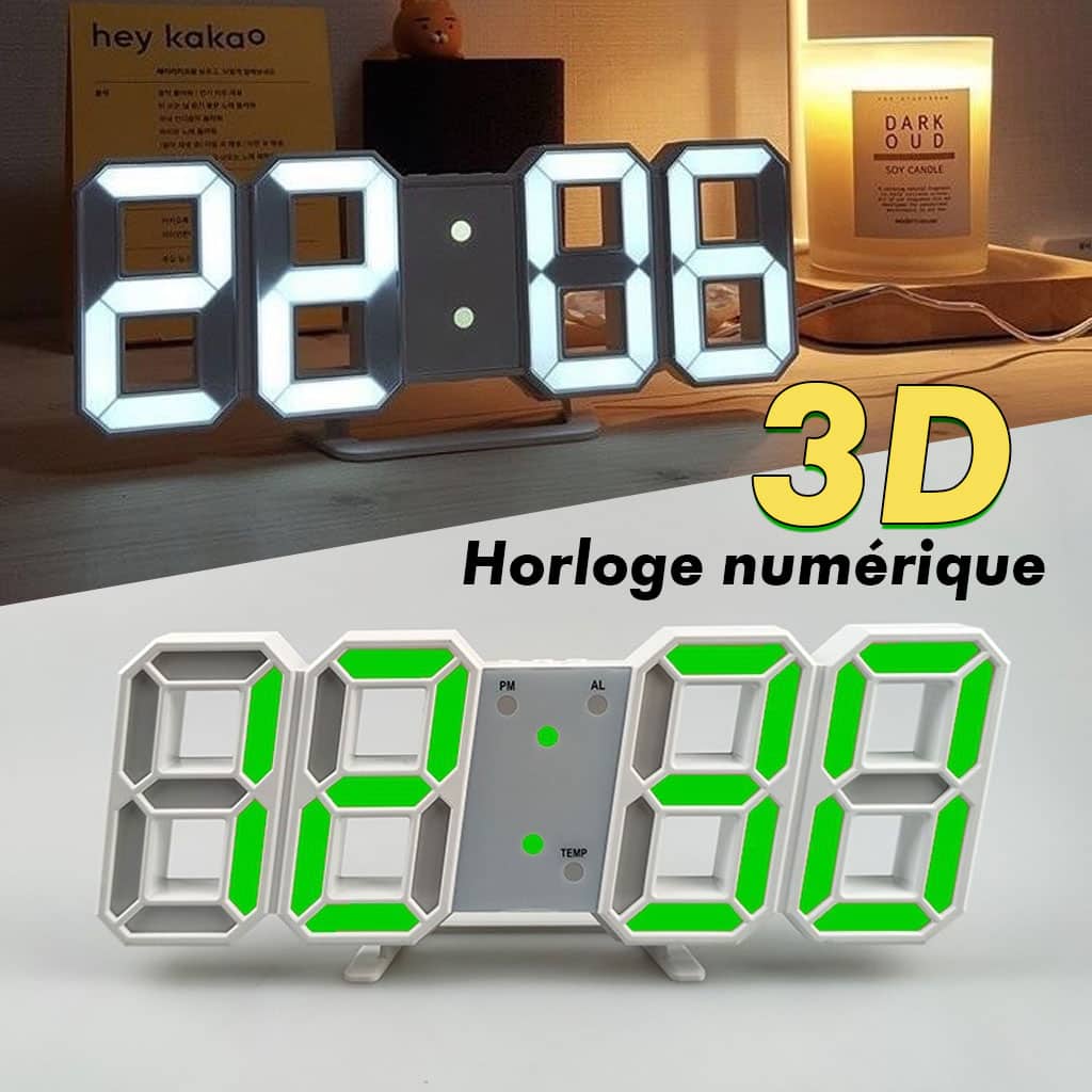 Horloge Murale numérique LED 3D - Électronique - صورة 7