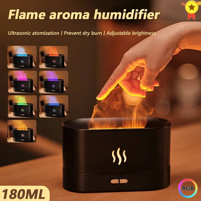 Flame Diffuseur d'huile essentielle et d'arôme pour aromathérapie - Électronique - صورة 2