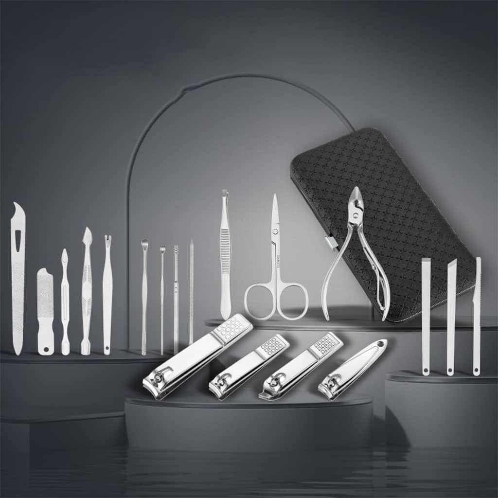 Ensemble de pédicure coupe-ongles 16 pièces avec ciseaux pince à épiler outils de manucure professionnels - Divers - صورة 3