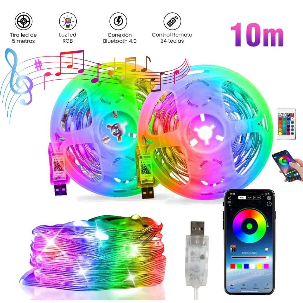 App Smart LED RGB 10m Bluetooth/Musique Contrôle IP 65 étanche - Électronique - صورة 2