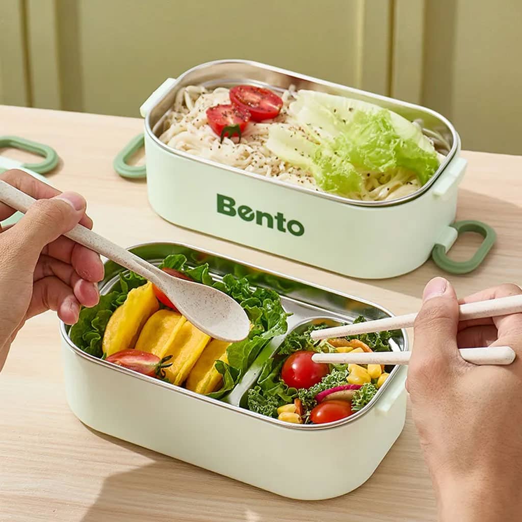 Boîte à lunch 3 Compartiment en Inox 304 , pratique et facile à transporter - Divers - صورة 3