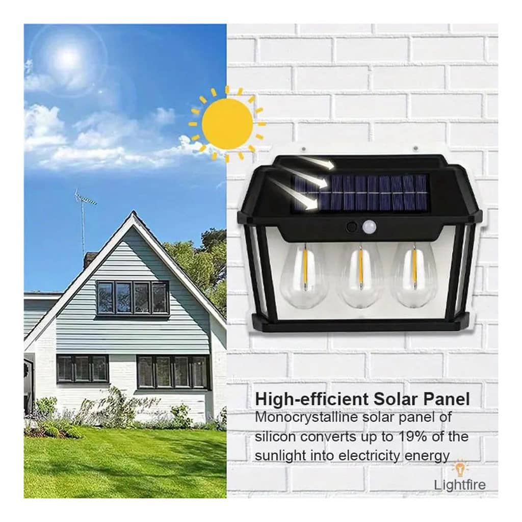 Triple Lanterne Vintage Bougie, nouvelle lampe murale à induction solaire - Électronique - صورة 5
