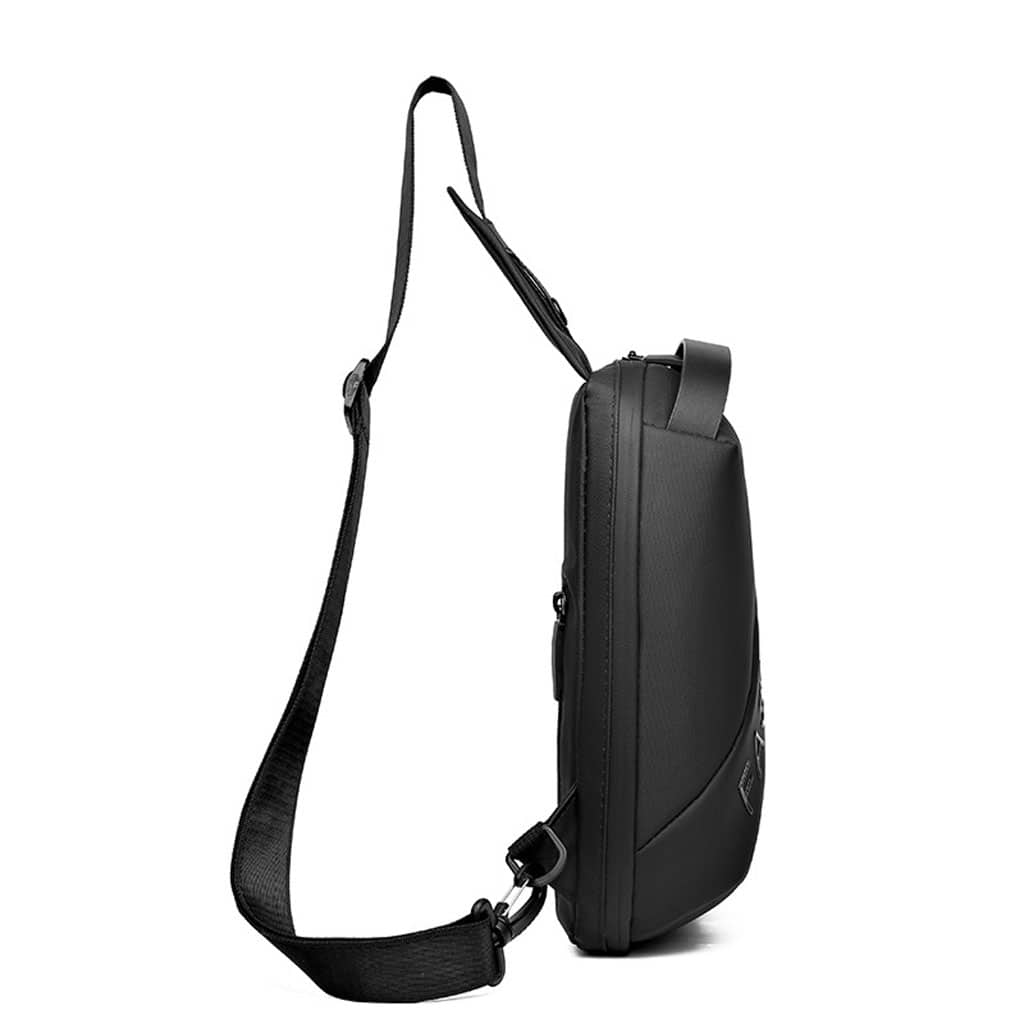 Fashion Black Sac de poitrine décontracté pour hommes avec bandoulière LX068 - Noir - Sac à dos et Mode - صورة 3