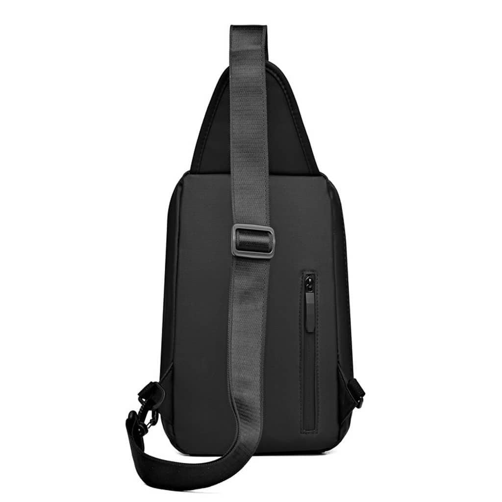 Fashion Black Sac de poitrine décontracté pour hommes avec bandoulière LX068 - Noir - Sac à dos et Mode - صورة 5