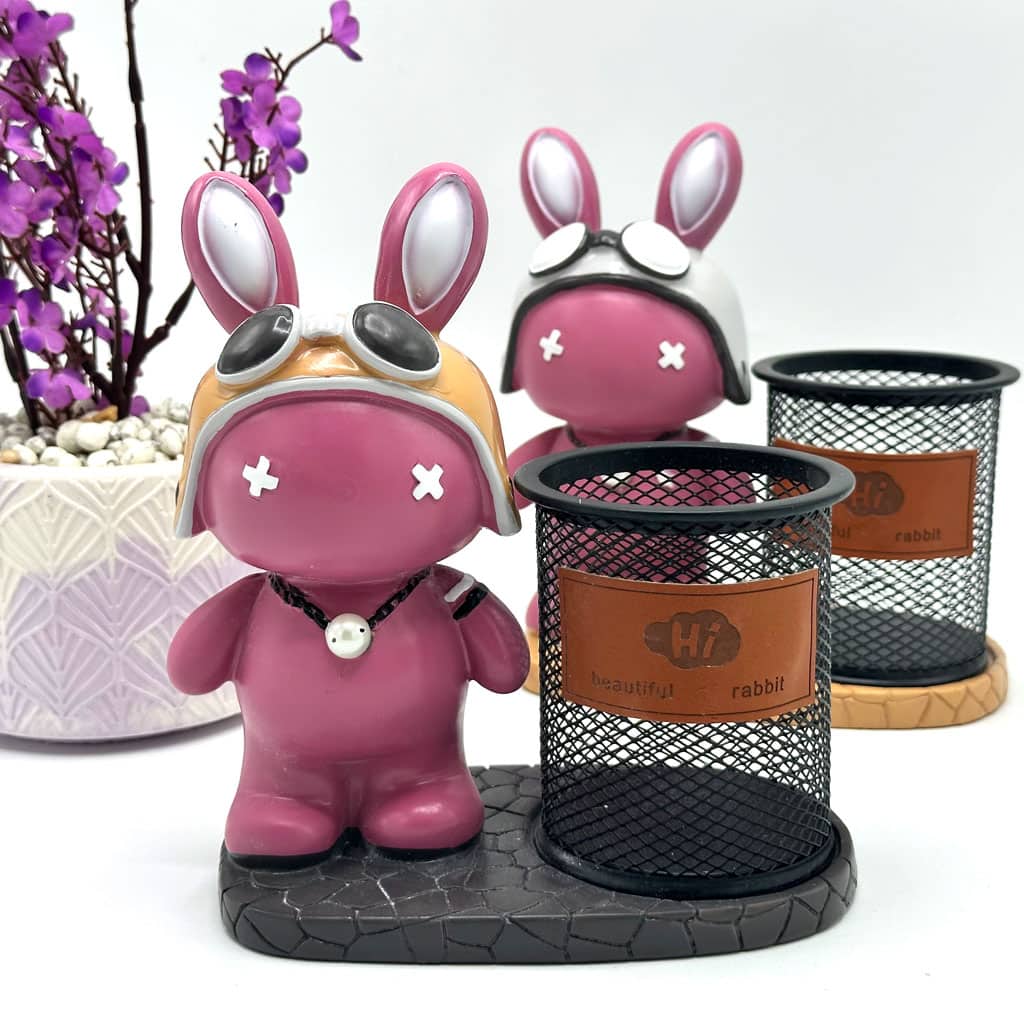 Pot à crayons multifonction haute capacité Motif lapin mignon - Décoration maison - Maison - صورة 4