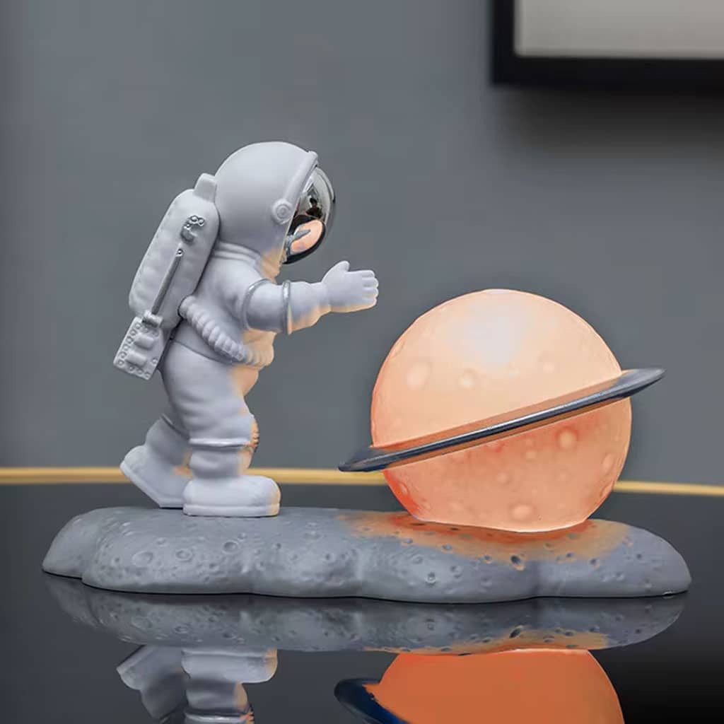 Astronaute Veilleuse Décoration De Bureau Lune Spaceman Résine - Décoration - صورة 2