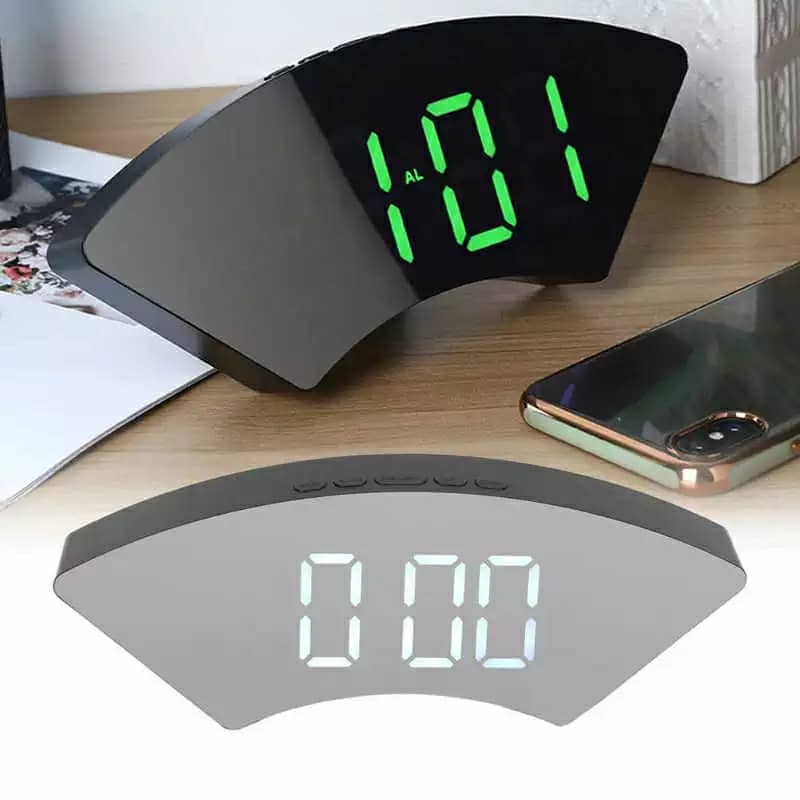 Horloge numérique miroir grand écran pour chambre à coucher