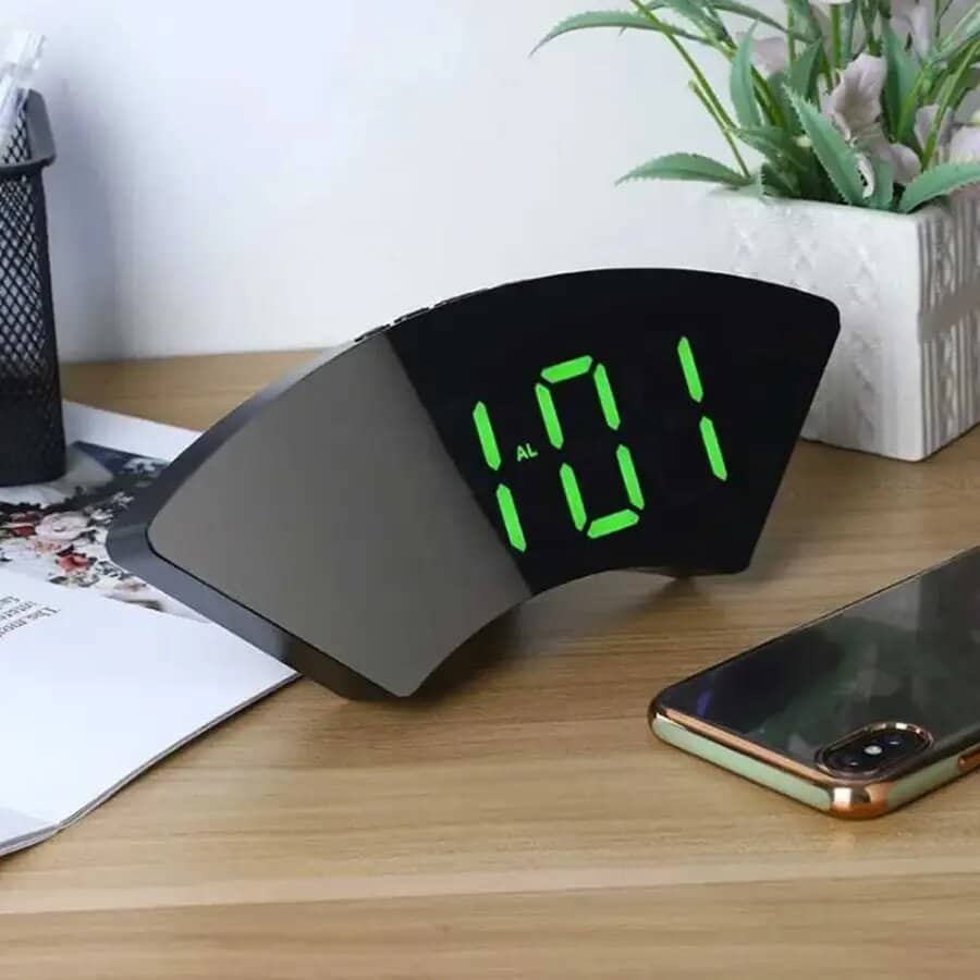 Horloge numérique miroir grand écran pour chambre à coucher - Électronique - صورة 2