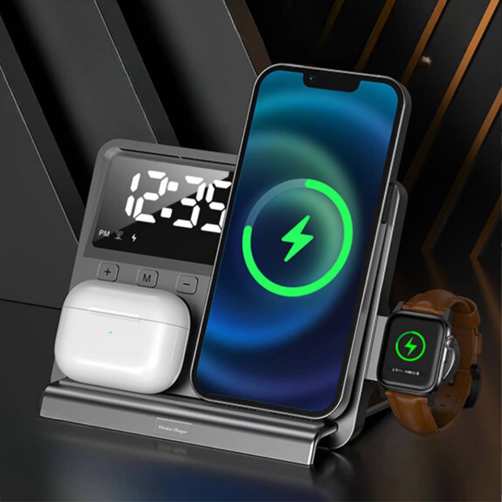 Chargeur sans fil 5 en 1 et station de charge ultra rapide avec Réveil integré - Électronique - صورة 3