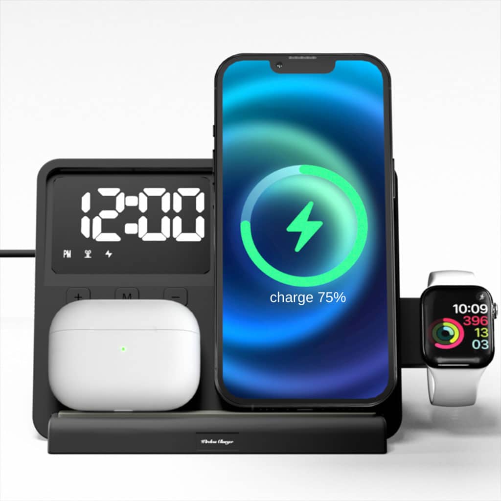 Chargeur sans fil 5 en 1 et station de charge ultra rapide avec Réveil integré - Électronique - صورة 4