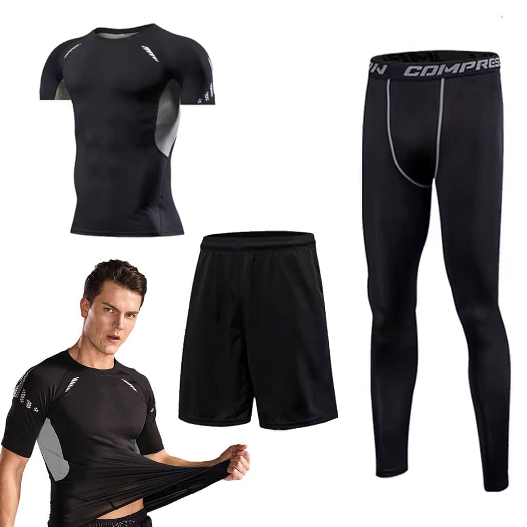 GYM Sport Kit Compression pour Hommes 3 pcs  - طقم رياضي  3 قطع - Sport - صورة 2