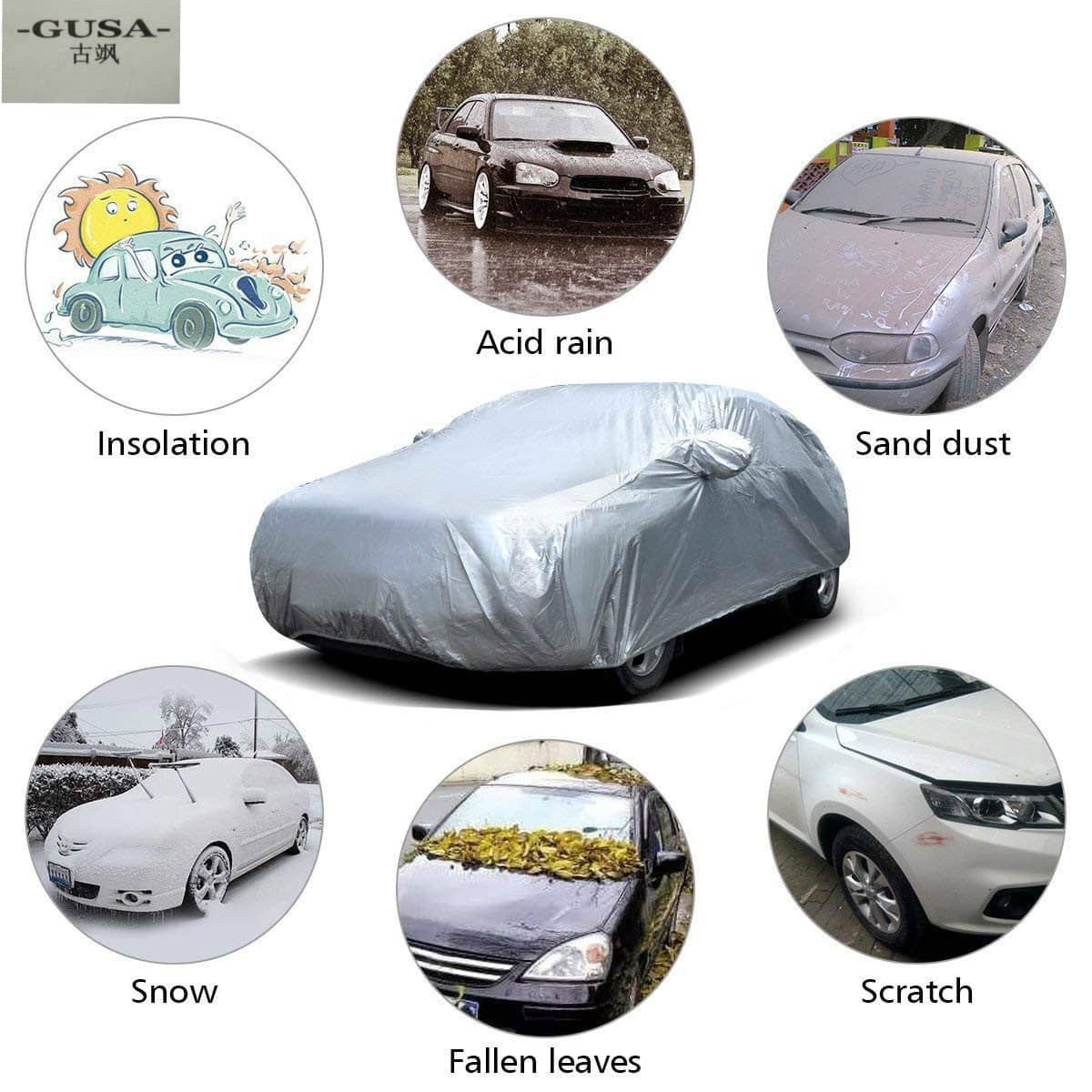 Bâche Auto Housse de Protection 4 Saisons (Tout types de voiture) /M/L/XL - Accessoires Auto/Moto - صورة 2